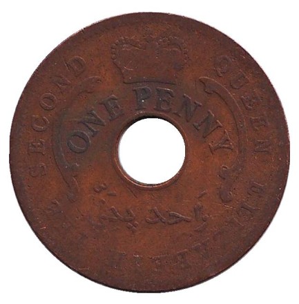 Монета 1 пенни. 1959 год, Британская Нигерия. Состояние - F. Монета 1 пенни. 1959 год, Британская Нигерия. Состояние - F.