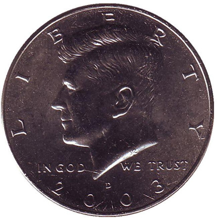 Монета 50 центов. 2003 год (D), США. Джон Кеннеди.