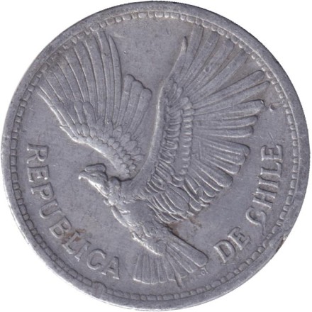 Монета 10 песо. 1956 год, Чили. Кондор. Монета 10 песо. 1956 год, Чили. Кондор.