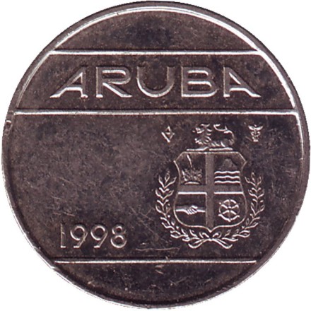 Монета 10 центов. 1998 год, Аруба. Монета 10 центов. 1998 год, Аруба.