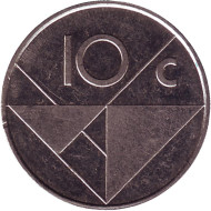 Монета 10 центов. 1998 год, Аруба.  Монета 10 центов. 1998 год, Аруба.
