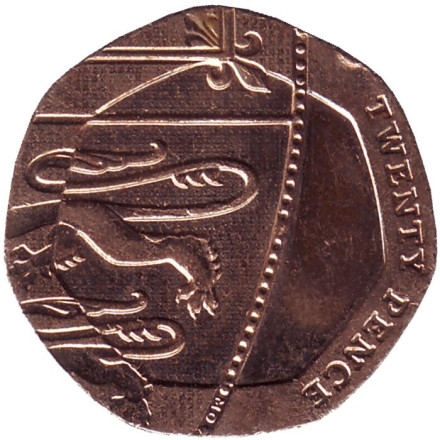 Монета 20 пенсов. 2016 год, Великобритания.