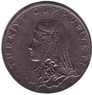 Монета 50 курушей. 1973 год, Турция. Невеста. Монета 50 курушей. 1973 год, Турция. Невеста.