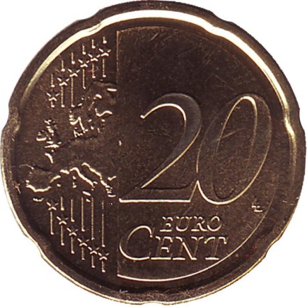 Монета 20 центов. 2010 год, Сан-Марино. Монета 20 центов. 2010 год, Сан-Марино.