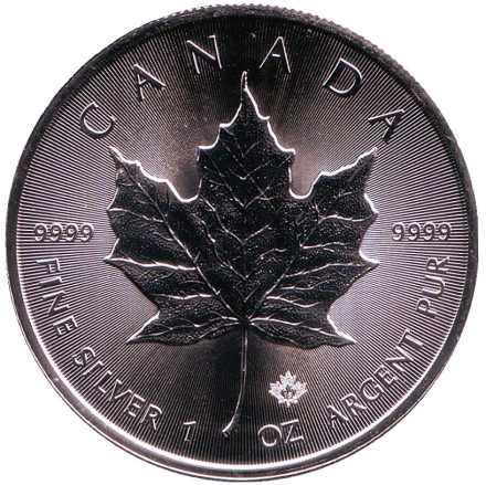 Монета 5 долларов. 2018 год, Канада. Кленовый лист.