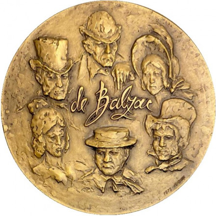 175 лет со дня рождения Оноре де Бальзака. ЛМД. Памятная медаль. 1975 год, СССР. 175 лет со дня рождения Оноре де Бальзака. ЛМД. Памятная медаль. 1975 год, СССР.
