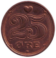 Монета 25 эре. 2005 год, Дания.