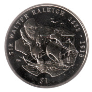 Монета 1 доллар. 2002 год, Британские Виргинские острова. Сэр Уолтер Рэйли. Монета 1 доллар. 2002 год, Британские Виргинские острова. Сэр Уолтер Рэйли.