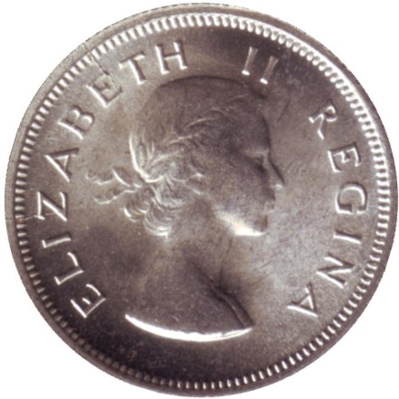 Монета 6 пенсов. 1960 год, ЮАР.