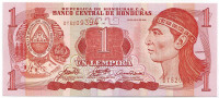 Вождь Лемпира. Банкнота 1 лемпира. 2006 год, Гондурас. 
