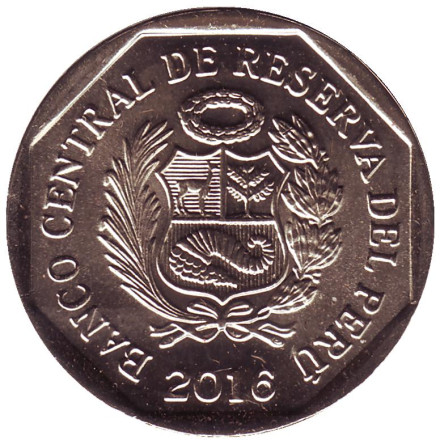 Монета 1 соль. 2016 год, Перу. Керамика шипибо-конибо. Монета 1 соль. 2016 год, Перу. Керамика шипибо-конибо.