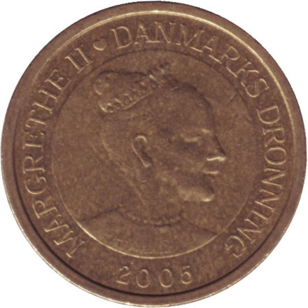 Монета 10 крон. 2005 год, Дания.