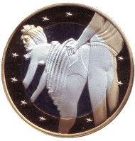 6 эросов (Sex euros). Сувенирный жетон. (Вар. 22)