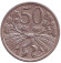 Монета 50 геллеров. 1931 год, Чехословакия.