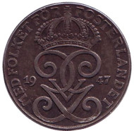 Монета 2 эре. 1947 год, Швеция. Монета 2 эре. 1947 год, Швеция.