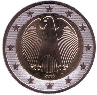Монета 2 евро. 2016 год (A), Германия. Монета 2 евро. 2016 год (A), Германия.