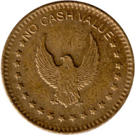 Жетон игровой. "No Cash Value - No Cash Value". Орёл. (Ø - 22.3 мм). Великобритания. Жетон игровой. "No Cash Value - No Cash Value". Орёл. (Ø - 22.3 мм). Великобритания.