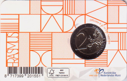Монета 2 евро. 2022 год, Нидерланды. 35 лет программе Эразмус.