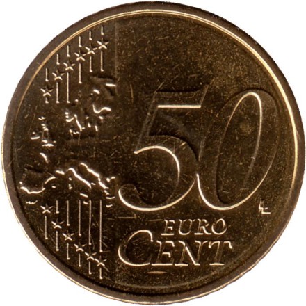 Монета 50 центов. 2022 год, Люксембург. Монета 50 центов. 2022 год, Люксембург.