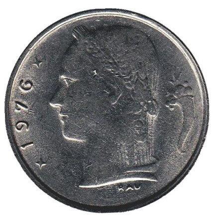 Монета 1 франк. 1976 год, Бельгия. (Belgique) Монета 1 франк. 1976 год, Бельгия. (Belgique)