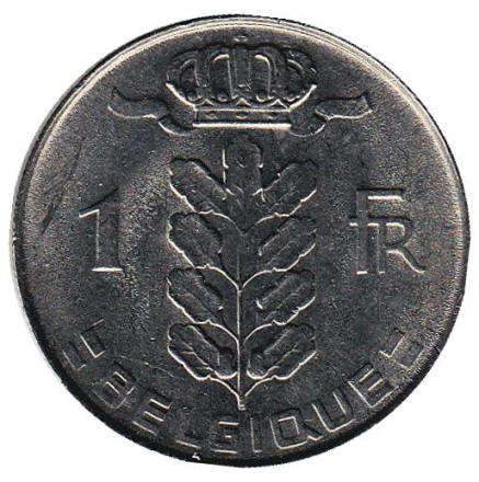 Монета 1 франк. 1976 год, Бельгия. (Belgique)