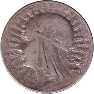 Монета 10 злотых. 1932 год, Польша. (С отметкой монетного двора). Ядвига. Монета 10 злотых. 1932 год, Польша. (С отметкой монетного двора). Ядвига.