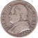 Монета 1 лира. 1868 год, Папская область. (MAX·AN·XXII). Монета 1 лира. 1868 год, Папская область. (MAX·AN·XXII).