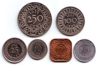 Набор монет Суринама (6 шт.), 1979 - 1989 гг., Суринам.