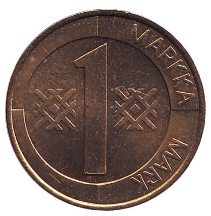 Монета 1 марка. 1994 год, Финляндия. UNC.