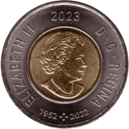 Монета 2 доллара. 2023 год, Канада. 100 лет со дня рождения Жан-Поля Риопеля. (Цветная).