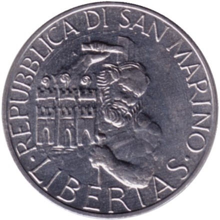 Монета 10 лир. 1994 год, Сан-Марино. Марино и Лео.