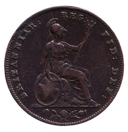 Монета 1 фартинг. 1854 год, Великобритания. Монета 1 фартинг. 1854 год, Великобритания.