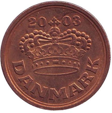Монета 50 эре. 2003 год, Дания.