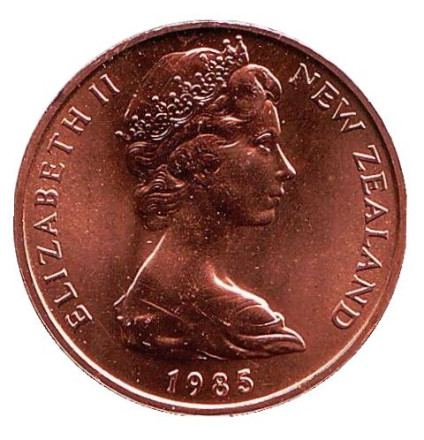 Монета 2 цента. 1985 год, Новая Зеландия. UNC. Цветки куаваи.