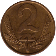 Монета 2 злотых. 1978 год, Польша. (Без отметки монетного двора) Монета 2 злотых. 1978 год, Польша. (Без отметки монетного двора)