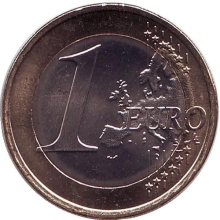 Монета 1 евро, 2009 год, Словакия. Монета 1 евро, 2009 год, Словакия.