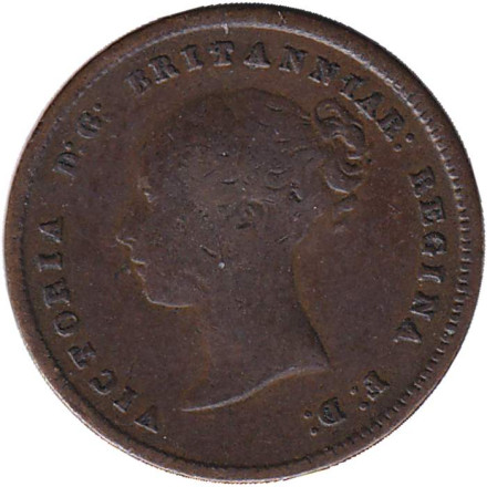 Монета 1/2 фартинга. 1844 год, Великобритания. Монета 1/2 фартинга. 1844 год, Великобритания.