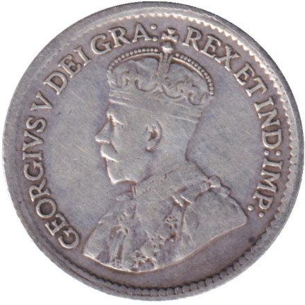 Монета 5 центов. 1919 год, Канада. Монета 5 центов. 1919 год, Канада.