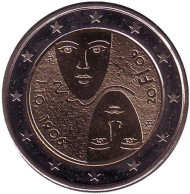 Монета 2 евро. 2006 год, Финляндия. 100 лет всеобщему избирательному праву. Монета 2 евро. 2006 год, Финляндия. 100 лет всеобщему избирательному праву.