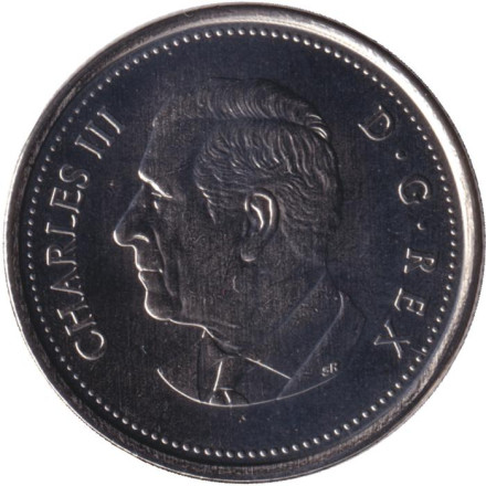 Монета 25 центов. 2023 год, Канада. Карл III.