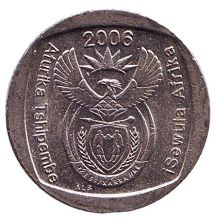 Монета 1 ранд. 2006 год, ЮАР. Газель.