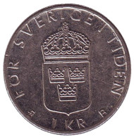 Монета 1 крона. 2000 год, Швеция. Монета 1 крона. 2000 год, Швеция.