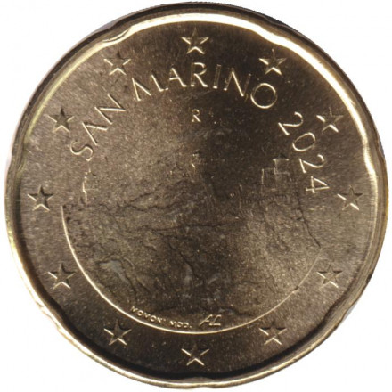 Монета 20 центов. 2024 год, Сан-Марино.