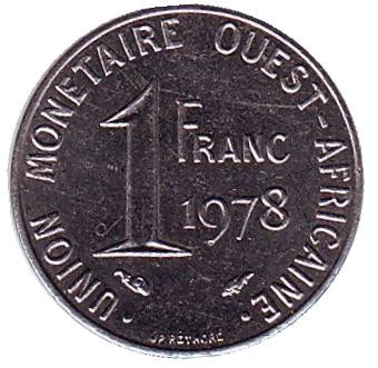 Монета 1 франк. 1978 год, Западные Африканские штаты.
