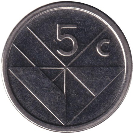 Монета 5 центов, 2018 год, Аруба. Монета 5 центов, 2018 год, Аруба.