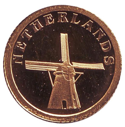 Монета 12 долларов. 2008 год, Либерия. Нидерланды. "Страны Европы".