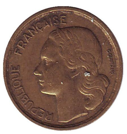 Монета 10 франков. 1952-В год, Франция.