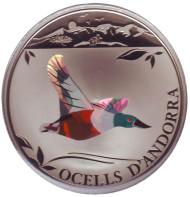 Монета 1 динер. 2012 год, Андорра. Широконоска. Монета 1 динер. 2012 год, Андорра. Широконоска.