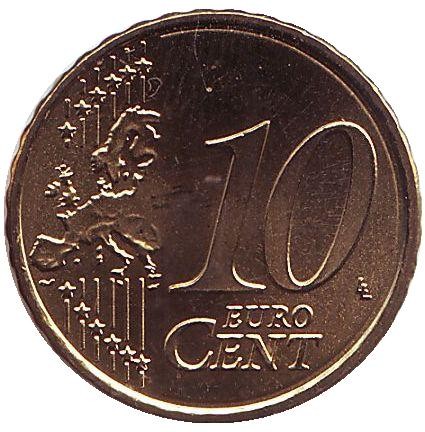 Монета 10 центов. 2011 год, Австрия. Монета 10 центов. 2011 год, Австрия.