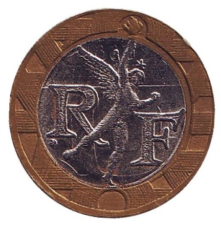 Монета 10 франков. 1993 год, Франция. Монета 10 франков. 1993 год, Франция.